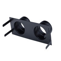 Stutzenblech 450 x 170 mm, mit 2 Stutzen &Oslash; 125 mm, schwarz
