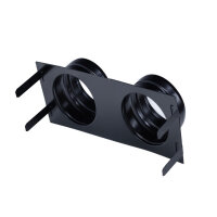 Stutzenblech 450 x 170 mm, mit 2 Stutzen &Oslash; 150 mm, schwarz