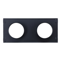Stutzenblech 450 x 220 mm, mit 2 Stutzen &Oslash; 125 mm, schwarz