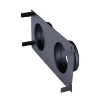 Stutzenblech 450 x 220 mm, mit 2 Stutzen &Oslash; 125 mm, schwarz
