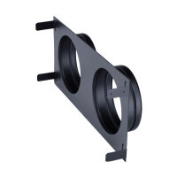 Stutzenblech 450 x 220 mm, mit 2 Stutzen &Oslash; 160 mm, schwarz