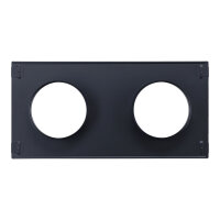 Stutzenblech 450 x 240 mm, mit 2 Stutzen &Oslash; 125 mm, schwarz