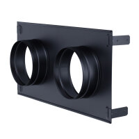 Stutzenblech 450 x 240 mm, mit 2 Stutzen &Oslash; 125 mm, schwarz