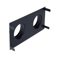 Stutzenblech 450 x 240 mm, mit 2 Stutzen &Oslash; 125 mm, schwarz