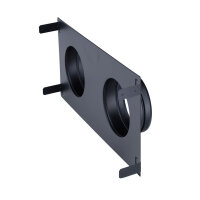 Stutzenblech 450 x 240 mm, mit 2 Stutzen &Oslash; 125 mm, schwarz