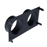 Stutzenblech 450 x 240 mm, mit 2 Stutzen &Oslash; 150 mm, schwarz