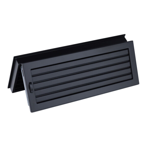 Ventlab Deckengitter verstellbar, Gittermaß 450 x 170 mm, schwarz