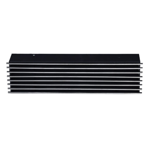 Open Air 9 – SubSteel Luftgitter, 350 x 100 mm, schwarz mit Edelstahlfront