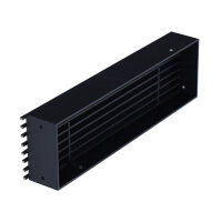 Open Air 9 &ndash; SubSteel Luftgitter, 350 x 100 mm, schwarz mit Edelstahlfront