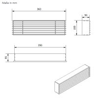 Open Air 9 &ndash; SubSteel Luftgitter, 350 x 100 mm, wei&szlig;