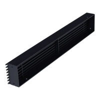 Open Air 9 &ndash; SubSteel Luftgitter, 650 x 100 mm, schwarz mit Edelstahlfront