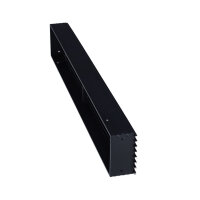 Open Air 9 &ndash; SubSteel Luftgitter, 650 x 100 mm, schwarz mit Edelstahlfront