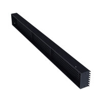 Open Air 9 - SubSteel Luftgitter, 1.000 x 100 mm, schwarz mit Edelstahlfront