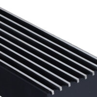 Open Air 9 - SubSteel Luftgitter, 1.000 x 100 mm, schwarz mit Edelstahlfront