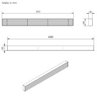 Open Air 9 &ndash; SubSteel Luftgitter, 1.000 x 100 mm, wei&szlig;