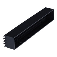 Open Air 10 - SubSteel Small Luftgitter, 350 x 60 mm, schwarz mit Edelstahlfront