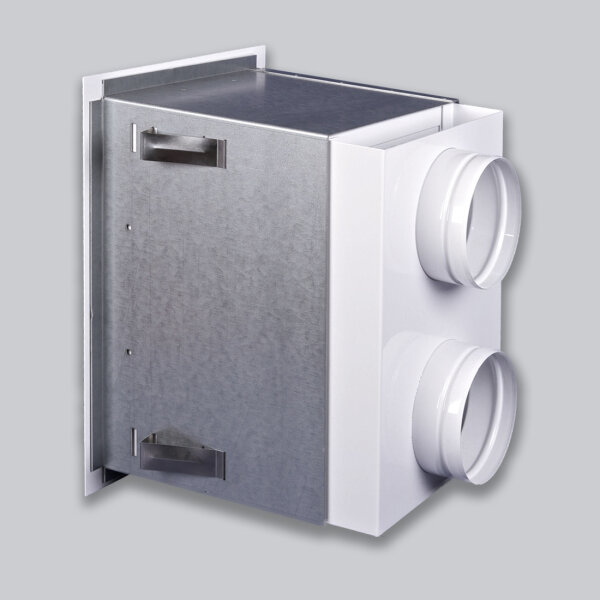 V-Box Vent S mit 2 Stutzen Lüftungsmodul gelocht, 350 x 250 x 50 mm / Ø 125 mm
