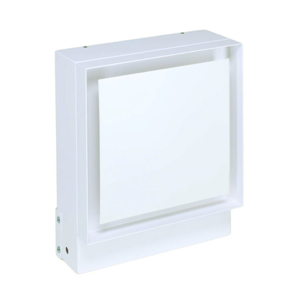 Open Air 007 – UnderCover Licht 250 x 250 mm, Rahmen weiß, Front Stahlplatte – weiß