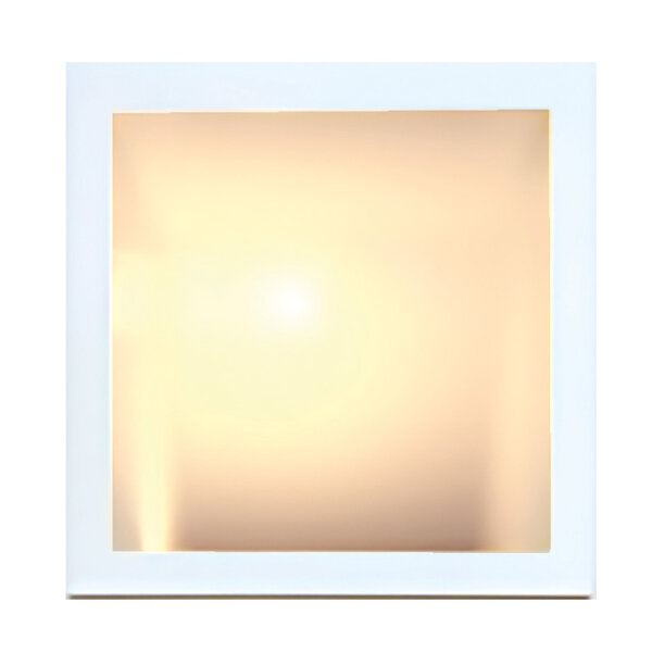 Open Air 007 – UnderCover Licht 250 x 250 mm, Rahmen weiß, Front Stahlplatte – weiß