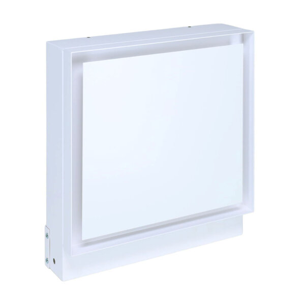 Open Air 007 – UnderCover Licht 350 x 350 mm, Rahmen weiß, Front Stahlplatte – weiß