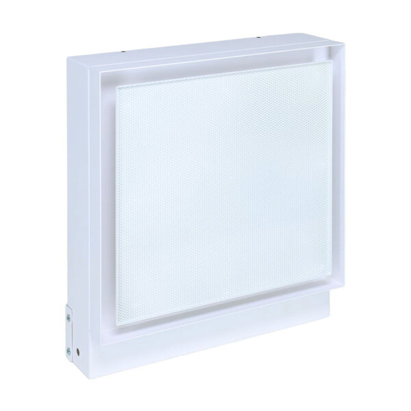 Open Air 007 – UnderCover Licht 350 x 350 mm, Rahmen weiß, Front – Putzträgerplatte