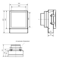 Open Air 007 &ndash; UnderCover Licht 350 x 350 mm, Rahmen wei&szlig;, Front &ndash; Putztr&auml;gerplatte