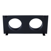 UnderCover Stutzenblech 440 x 220 mm, mit 2 Stutzen &Oslash; 125 mm, schwarz