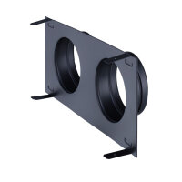 UnderCover Stutzenblech 440 x 220 mm, mit 2 Stutzen &Oslash; 125 mm, schwarz