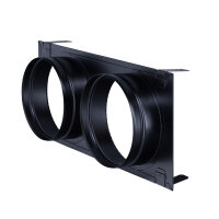 UnderCover Stutzenblech 440 x 220 mm, mit 2 Stutzen &Oslash; 150 mm, schwarz