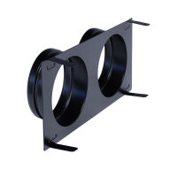 UnderCover Stutzenblech 440 x 220 mm, mit 2 Stutzen &Oslash; 150 mm, schwarz