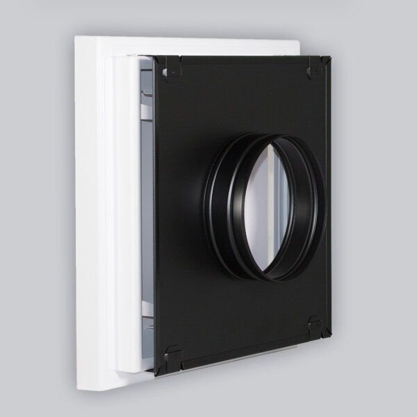 UnderCover Stutzenblech 350 x 350 mm, mit 1 Stutzen  Ø 150 mm, schwarz