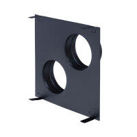 UnderCover Stutzenblech 350 x 350 mm, mit 2 Stutzen &Oslash; 125 mm, schwarz