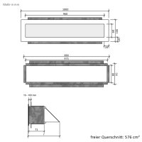 Open Air 100 LL Ventilationsleiste mit Luftleitblech, 1.000 x 100 mm, wei&szlig;