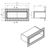 Open Air DOT putzb&uuml;ndige Ventilationsleiste 200 x 60 mm, wei&szlig;