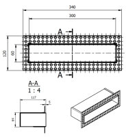 Open Air DOT putzb&uuml;ndige Ventilationsleiste 300 x 60 mm, schwarz