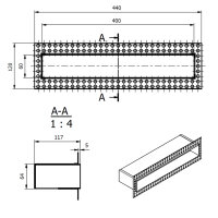 Open Air DOT putzb&uuml;ndige Ventilationsleiste 400 x 60 mm, schwarz