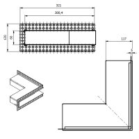 Open Air DOT putzb&uuml;ndige Ventilationsleiste ECKE 300 x 300 x 60 mm, wei&szlig;