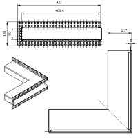 Open Air DOT putzb&uuml;ndige Ventilationsleiste ECKE 400 x 400 x 60 mm, schwarz