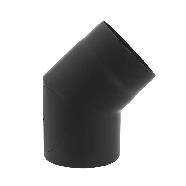 Ø 130 mm Ofenrohr Bogen 45° - mit Tür - poliert