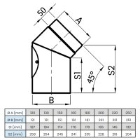 Ø 150 mm Ofenrohr Bogen 45° - mit Tür -...