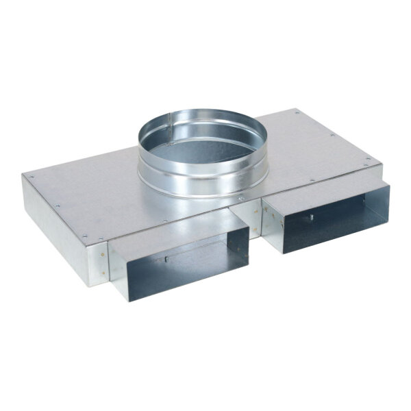 FK Sammelkasten 150 x 50 mm, zwei Eingänge und ein 90° Ausgang Ø 160 mm