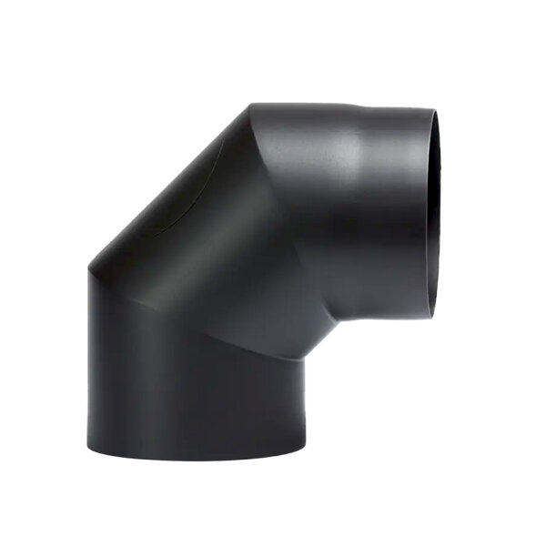 Ø 130 mm Ofenrohr Bogen 90° - mit Tür - poliert - 3-tlg.