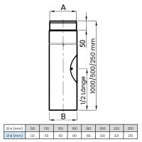 Ø 120 mm Ofenrohr Längenelement mit Tür...