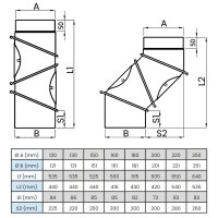 &Oslash; 150 mm Ofenrohr Multibogen - 2 T&uuml;ren