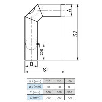 Ø 120 mm Ofenrohr Bogen 90° lang - 3-tlg. -...