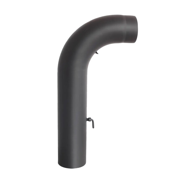 Ø 150 mm Ofenrohr Bogen 90° gezogen - Schenkel kurz - mit Tür und Drosselklappe