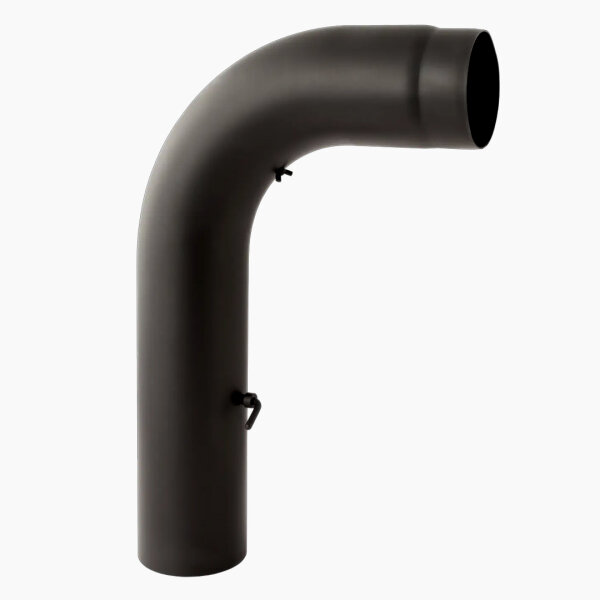 Ø 150 mm Ofenrohr Bogen 90° gezogen - Schenkel lang - mit Tür und Drosselklappe