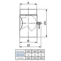 Ø 120 mm Ofenrohr Längenelement 25 cm mit...