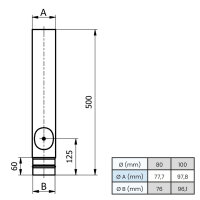 Ø 80 mm Pelletofenrohr Längenelement 50 cm...