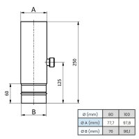 Ø 100 mm Pelletofenrohr Längenelement 25 cm...